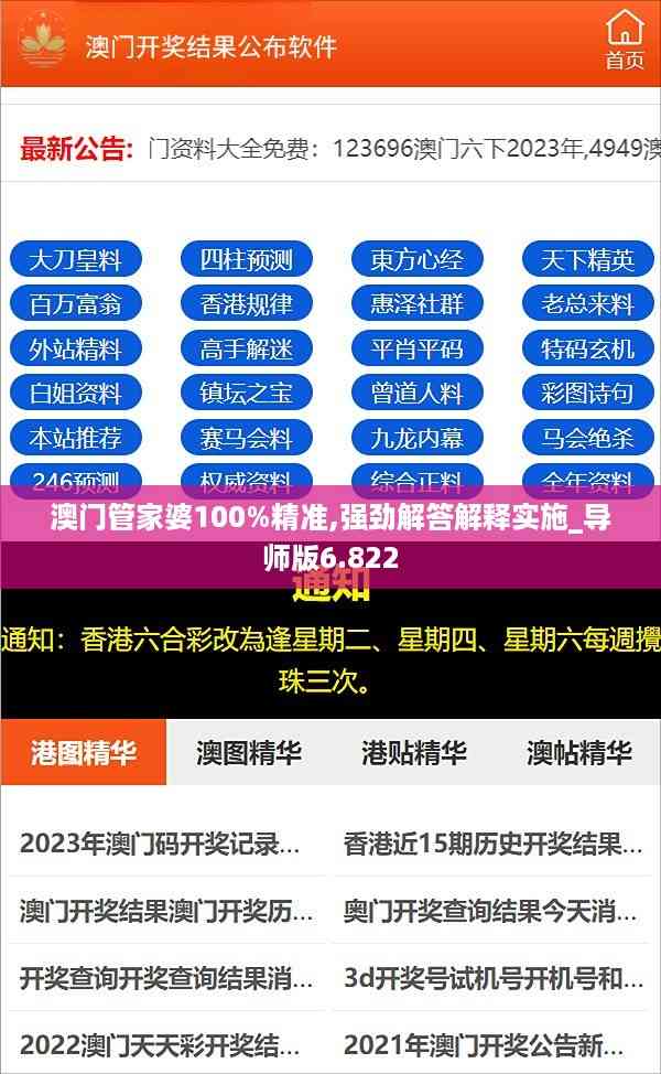 澳门管家婆100%精准,强劲解答解释实施_导师版6.822