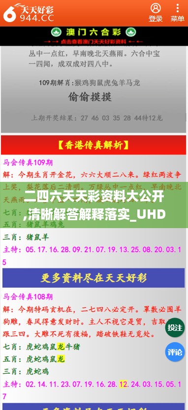 二四六天天彩资料大公开,清晰解答解释落实_UHD版0.315