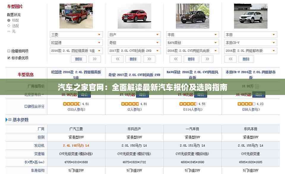 汽车之家官网:全面解读最新汽车报价及选购指南