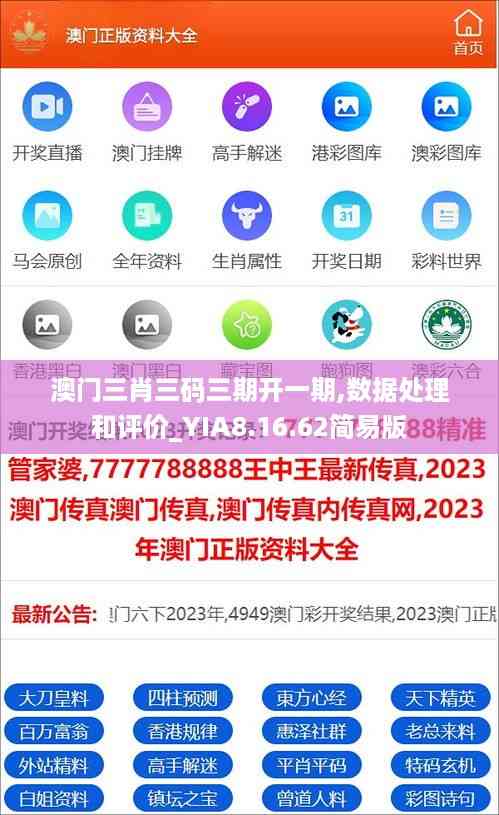 澳门三肖三码三期开一期,数据处理和评价_YIA8.16.62简易版