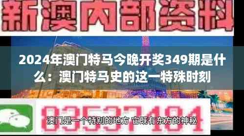 2024年澳门特马今晚开奖349期是什么:澳门特马史的这一特殊时刻