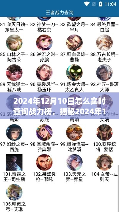 揭秘,如何实时查询2024年12月10日战力榜,轻松掌握排名动态!