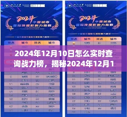 揭秘,如何实时查询2024年12月10日战力榜,轻松掌握排名动态!