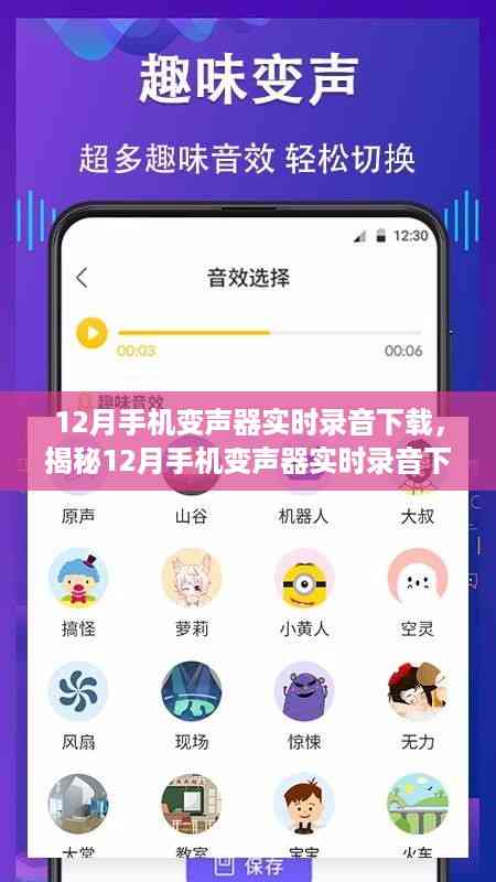 揭秘，12月手机变声器实时录音下载的功能、优势与应用场景解析