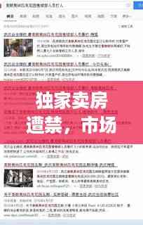 独家卖房遭禁,市场公平保障多方权益新举措