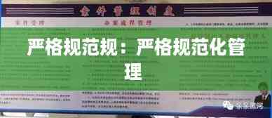 严格规范规:严格规范化管理