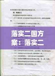 落实二国方案:落实二国方案的措施