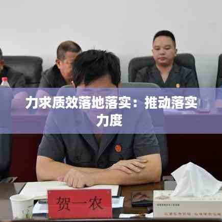 力求质效落地落实:推动落实力度