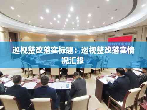 巡视整改落实标题:巡视整改落实情况汇报