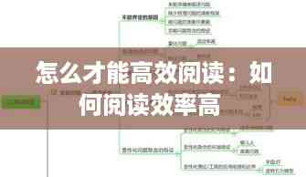 怎么才能高效阅读:如何阅读效率高