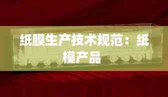 纸膜生产技术规范:纸模产品