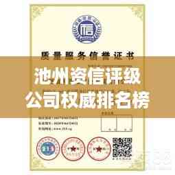 池州资信评级公司权威排名榜专业评级，信誉有保障！