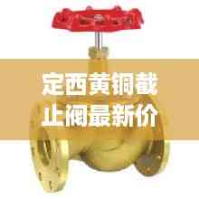 定西黄铜截止阀最新价格表及市场趋势深度解析