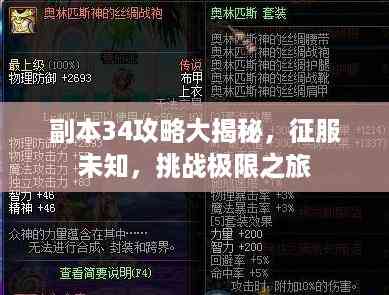 副本34攻略大揭秘,征服未知,挑战极限之旅